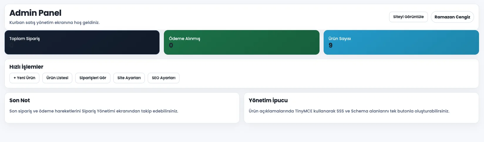 KurbanPro: Online Kurban Satış Sistemi galeri