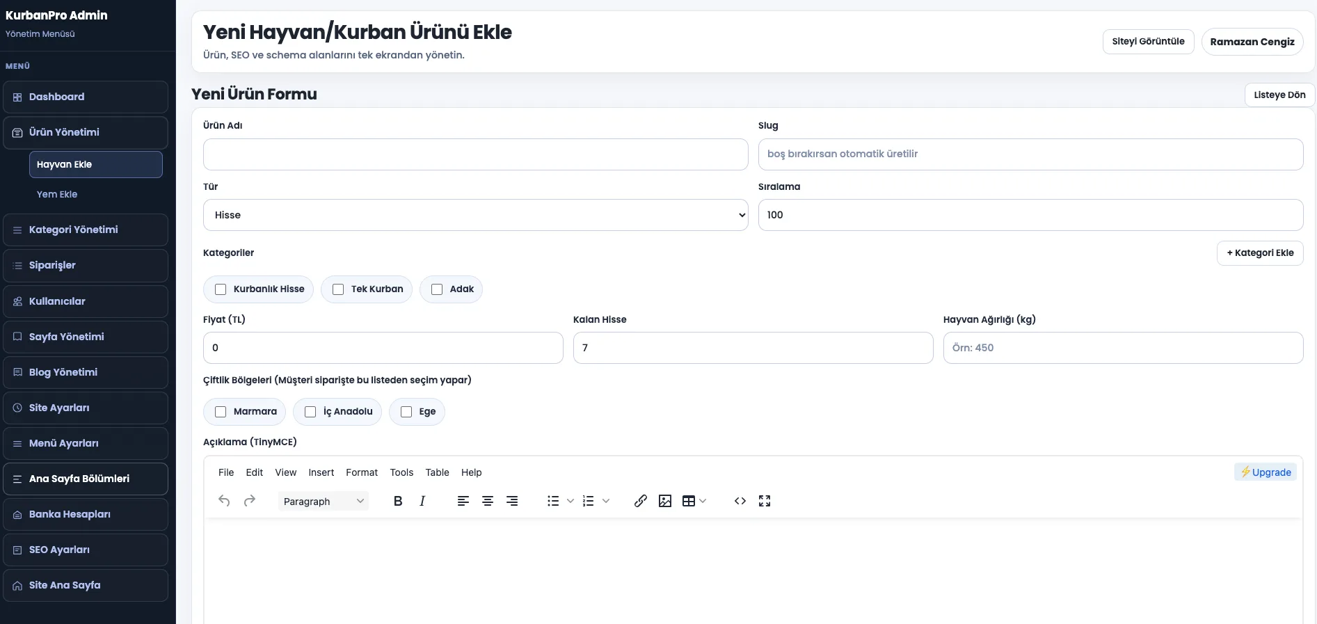 KurbanPro: Online Kurban Satış Sistemi galeri